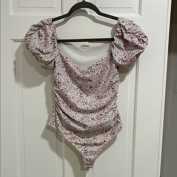 Intimately By Free People Tops - Floral Puff Sleeve Bodysuit - Intimately Free People